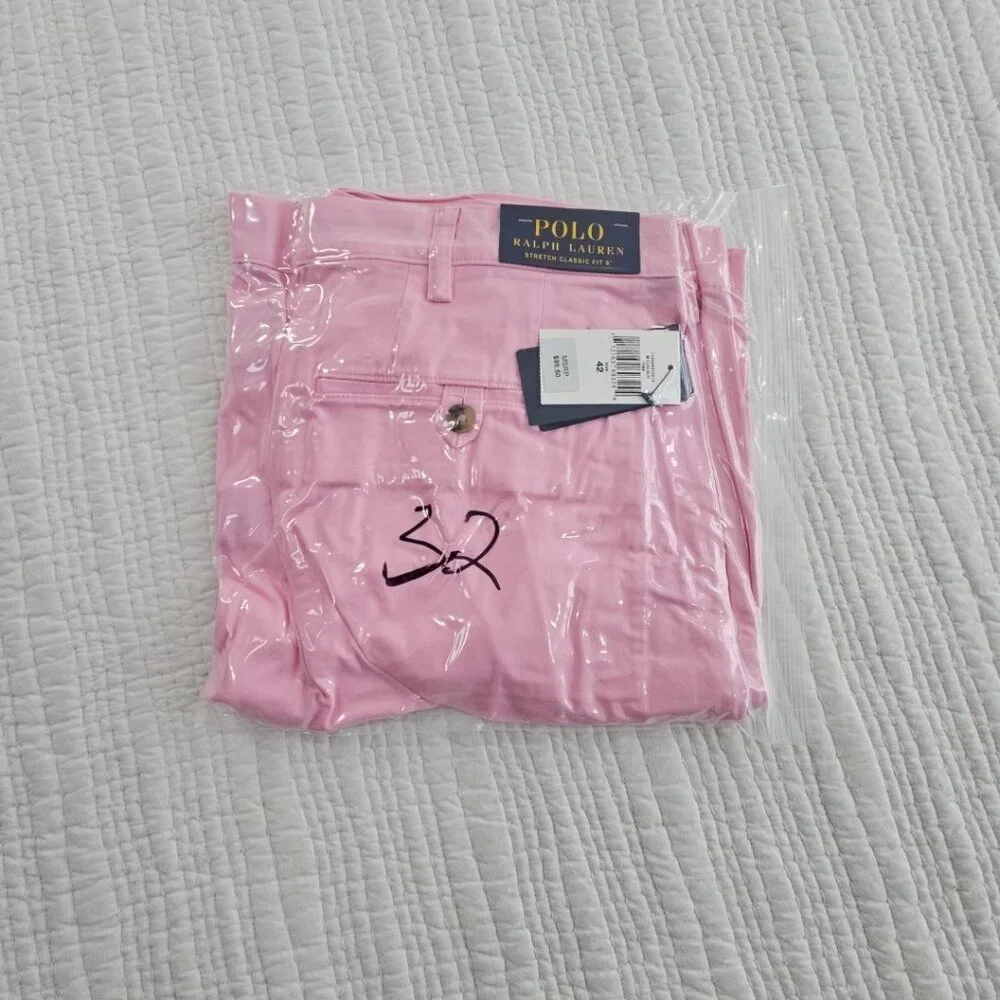 Polo Ralph Lauren Shorts Men's 42 Pink Stretch Straight Fit Pony‎ NEW 9